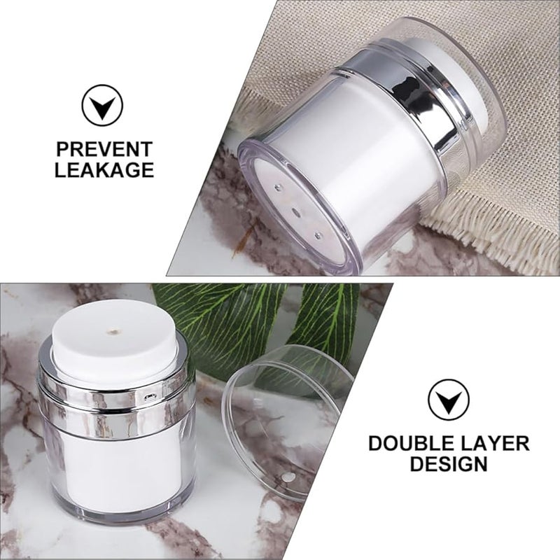 2Pcs Double Layer Travel Cream Jars Leak Proof Cosmetic Containers Toiletries Bottles - Image 4